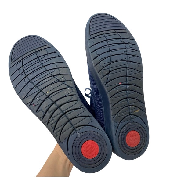 FitFlop High Top Sneakers Womens Size 9 - 9.5 Navy Blue Slip On Rally Mesh Knit - Picture 8 of 10
